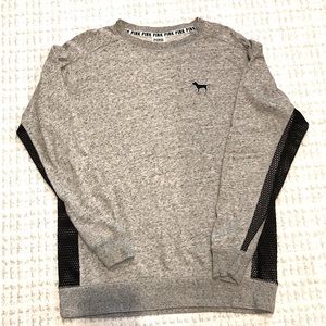 Victoria Secret PINK Mesh View Sides/Sleeves Crew Sweatshirt XS